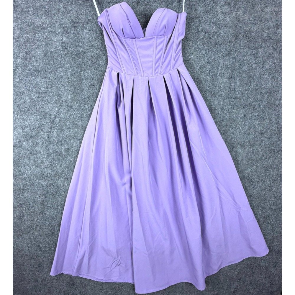 Singular Prom Dress Women XS Purple Pleated Sweetheart Neck Princess Pastel